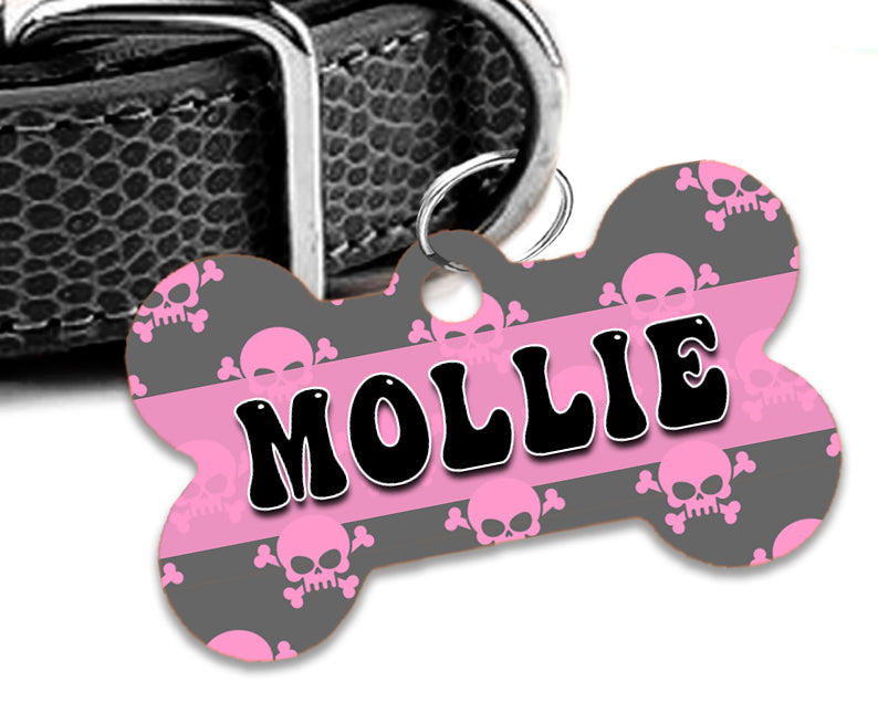 Pet ID Tag | Pink Skull